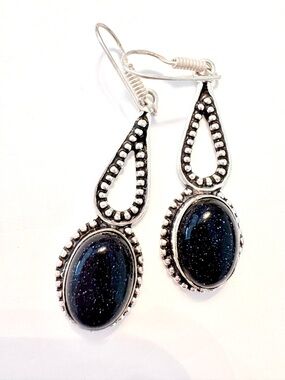 1 1/2 inch, 925 marked, Purple Sandstone, Earrings